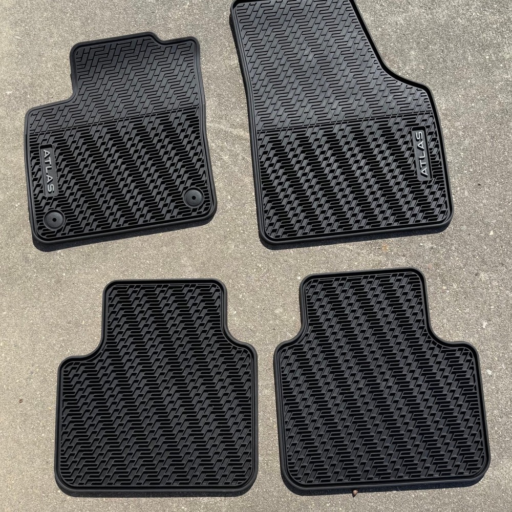 Volkswagen Atlas OEM All Weather Mats Black Rubber Floor Mat Set 4pc